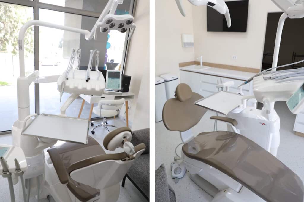 Colaj foto cu scaune stomatologice din Clinica Dental Elite Buzau