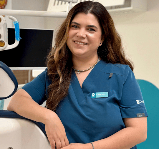 Doctor Elena Costea in the dental office
